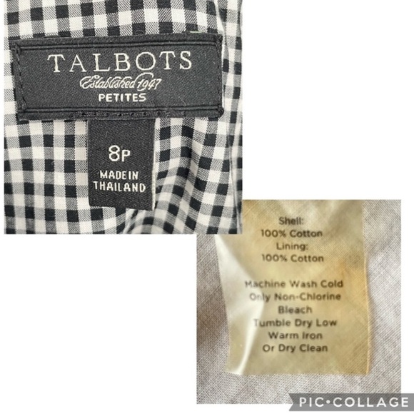 Talbots Petites Gingham Midi Cottagecore PinUp SunDress Adj. Straps Pockets  8P - Picture 3 of 16